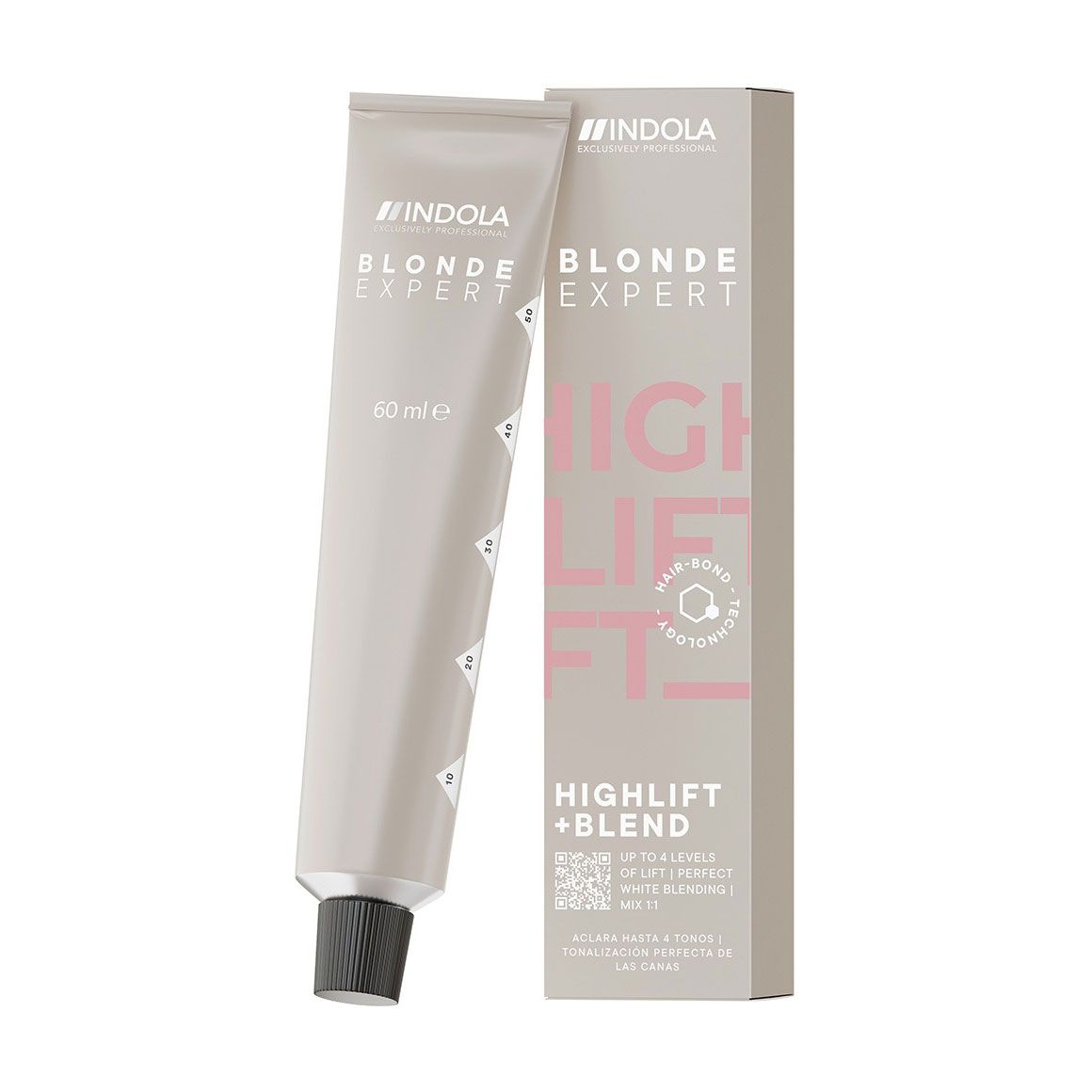 Перманентна крем-фарба для освітлення сивого волосся Indola Blonde Expert Highlift + Blend, H.1+ Ash+, 60 мл